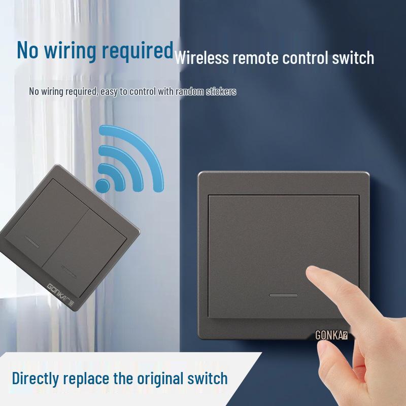 Wireless Remote Smart Light Controller, 220V, Stick-On, Double Control for Bedroom