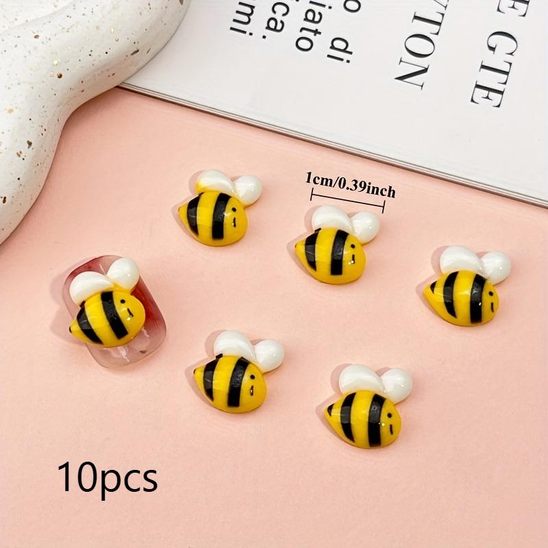 Cute Cartoon Bee Nail Art Accessories, DIY Nail Art Hand Drawn Flat Back / Scrapbook / Jewelry Making Decorations Accessories.