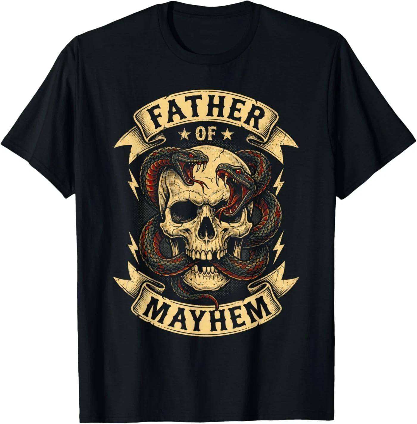 Men Dad Funny Father s Day Matching Family Father of Mayhem T-Shirt S