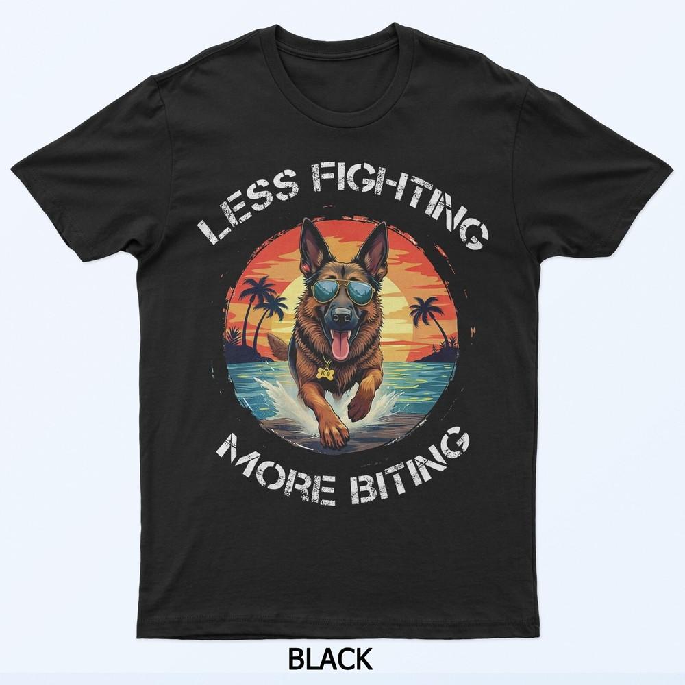 

Смешная футболка «Меньше драк, больше укусов» K9 Собака Полицейский кинолог S