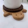 Solid Wood Insulation Mat Wooden Turtle Shape Heat Resistant Mat Tea Coffee Cup Kettle Insulation Pad Home Office Supplies