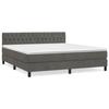 3141498 vidaXL Lit à sommier tapissier et matelas Gris foncé 180x200cm Velours