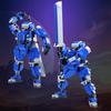MyBuild Sci-Fi Cage 5027 - Blue Armor Mech with Great Sword  Movable Robot Model  Ages 14+