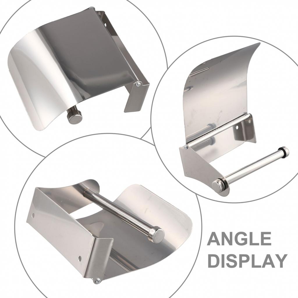 Cloakroom Toilet Wall Mounted Tissue Roll Holder Silver
