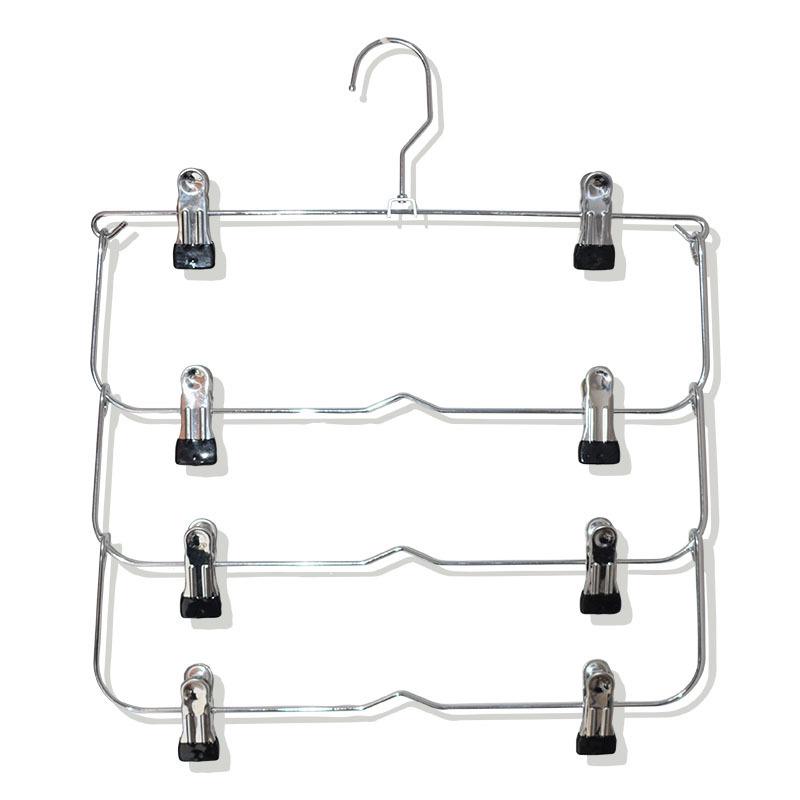 

Multifunctional Folding Pants Hanger with Skirt Clips, Creative Wardrobe Storage Solution. чёрный