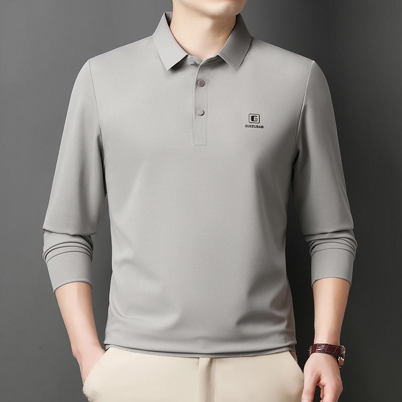 Autumn Long Sleeve Lapel Collar Polo Casual Top T-Shirt M