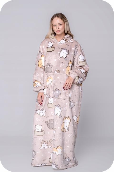 Oversize Warm Thick Blanket Hoodie 2in1 XXL Long Cats Furry[Kb-Xl7]