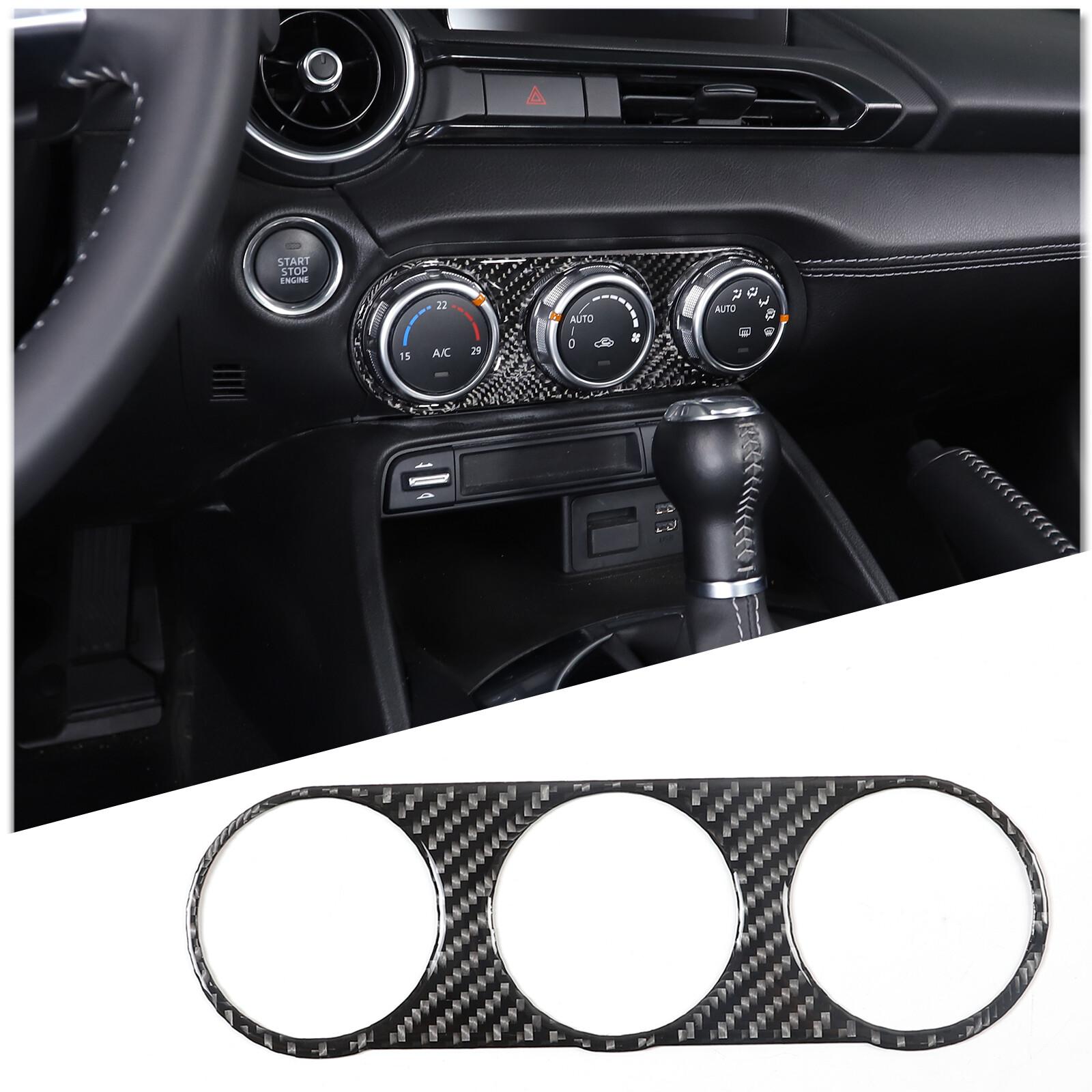 Carbon Fiber Air Conditioner Switch Panel Frame Sticker For Mazda MX-5 Miata 16+