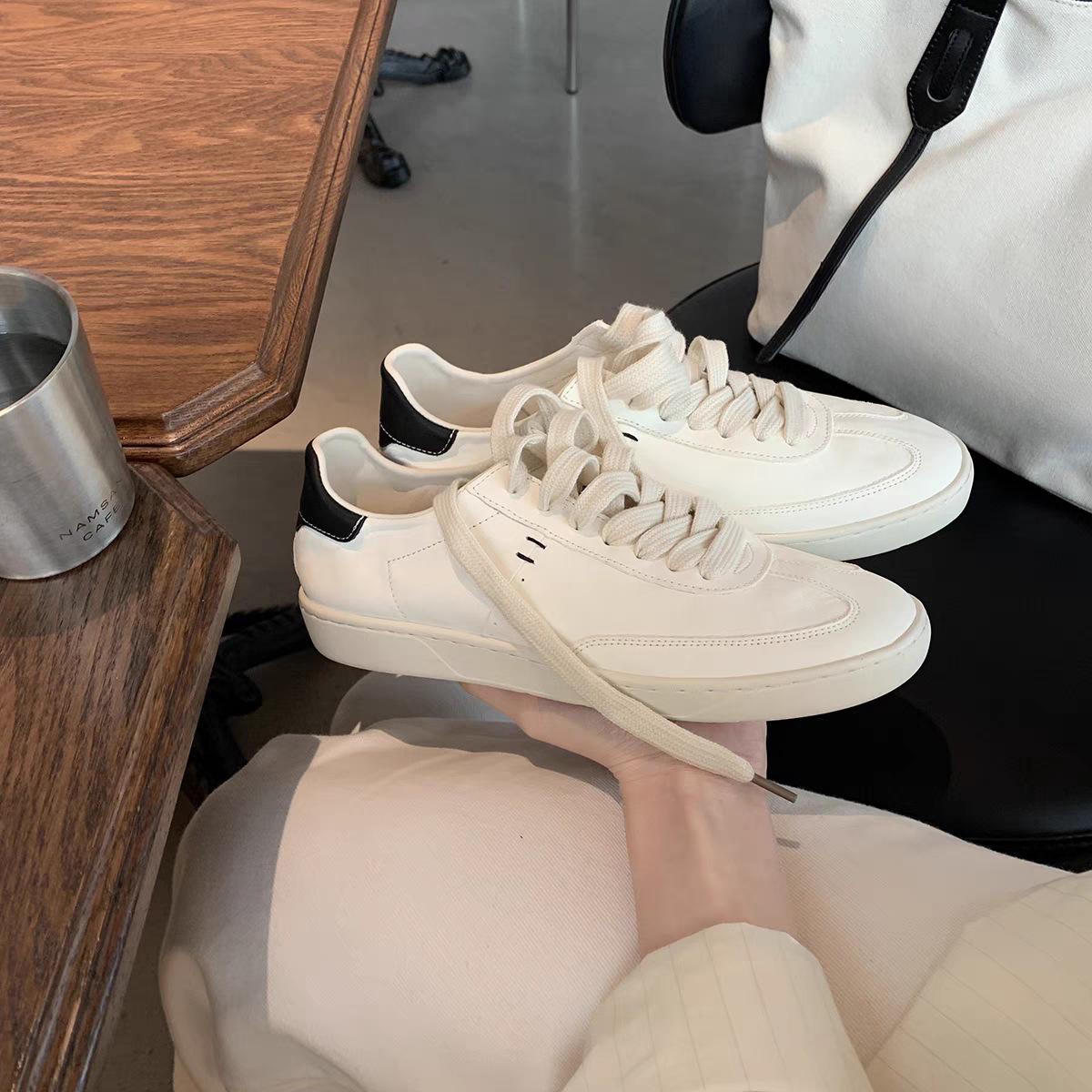 

Повседневные универсальные спортивные туфли на шнуровке, подходящие по цвету, с круглым носком, белые туфли для женщин, новые 34