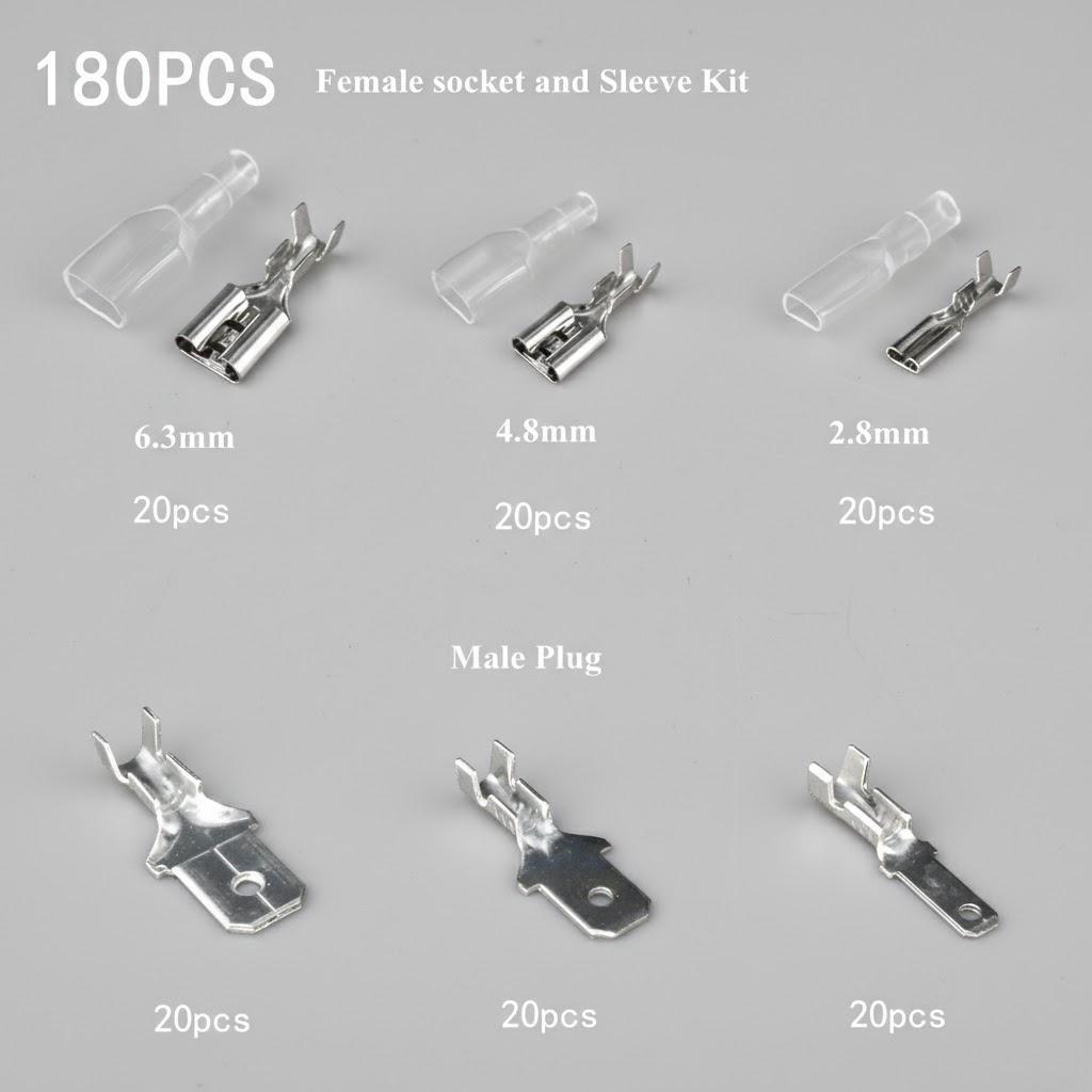 

180270PCS Wire Crimp Terminal Connector Kit Male Female Spade Electrical Home Improvement Wiring Terminals