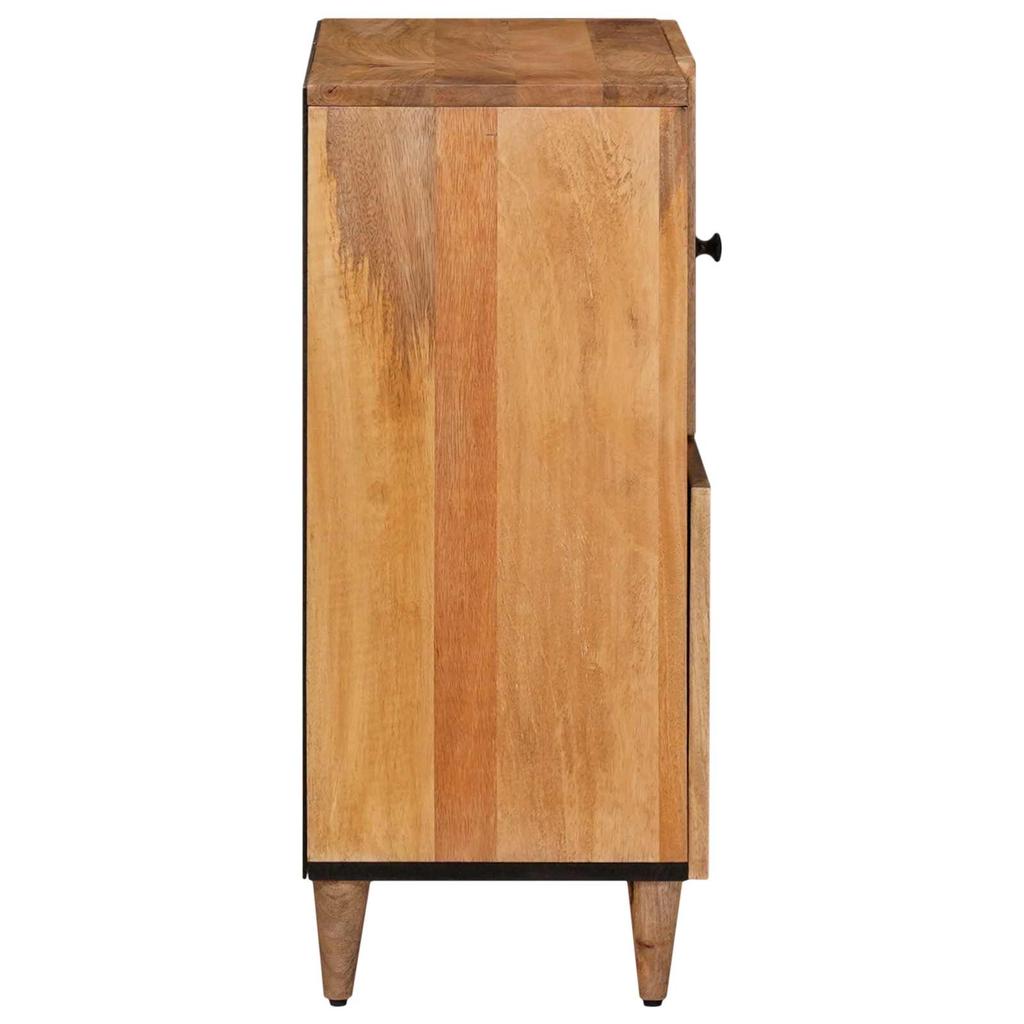 Sideboard with Storage Natural Finish 80 X 33 X 75 Cm Solid Mango Wood