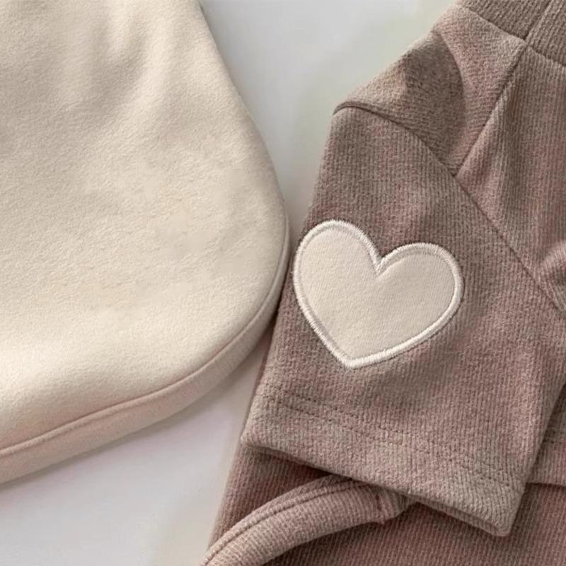 Japanese and Korean Style Dog Clothes Spring Versatile Love German Velvet Bottoming Shirt Teddy Bear Small and Medium Dog Pet Clothes