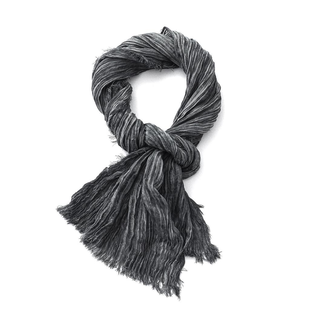 Men's Handmade Pleated Tie-Dye Scarf - Autumn/Winter Cotton Linen Retro Style