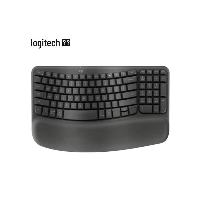 

Logitech WAVE KEYS Wireless Ergonomic Keyboard with Padded Palm Rest