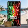 Toalha de Praia com Estampa de Futebol de Portugal Secagem Rápida Super Absorvente Macia Toalha de Banho para Natação Praia Viagem Fã Lembrança Presente