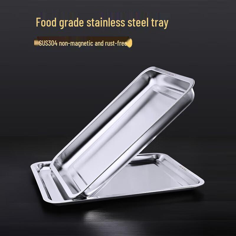 Bandeja Rectangular de Acero Inoxidable 304 para Servir