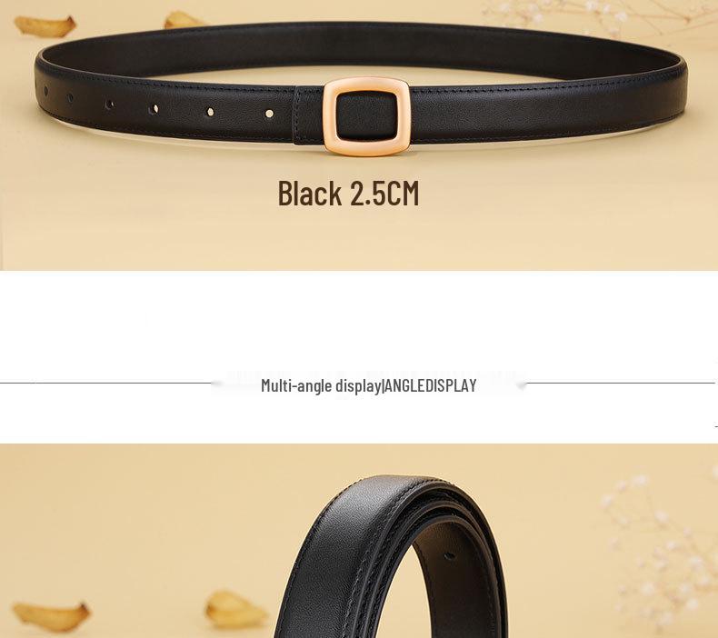 Women's Trendy Cowhide Jeans Belt - 2025 Elegant, Versatile Decorative Waistband
