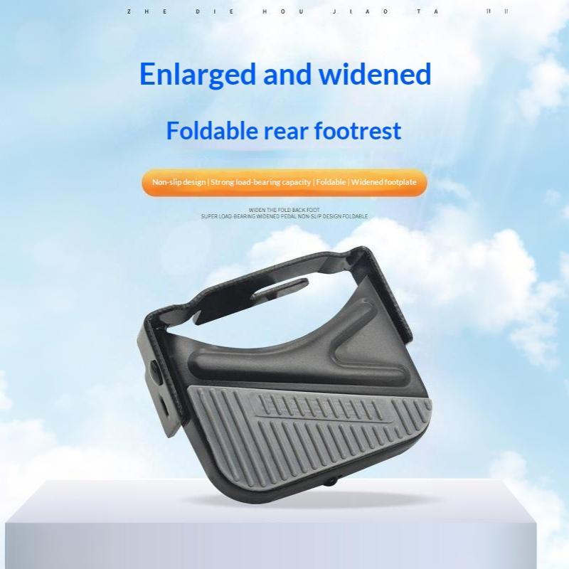 1Pair Universal Mountain Bike Electric Bike Folding Footrest With Elastic Spring Oversized Design Rust-Resistant Paint Finish