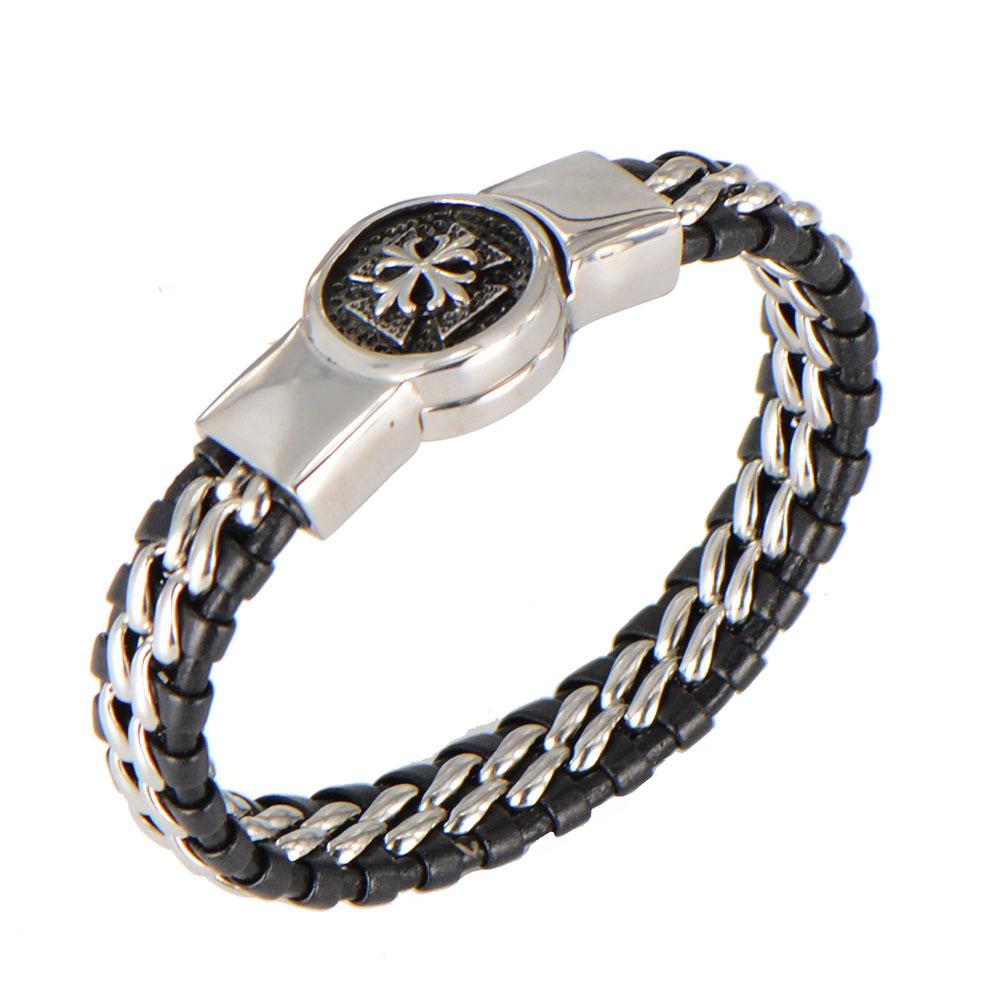Handwoven Multi-layer Men s Leather Bracelet Stainless Steel Leather Rope Bracelet Fashion Daily Jewelry Gift Accessories