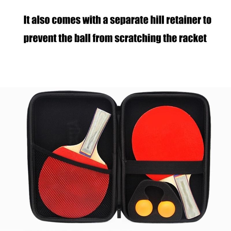 Square Pingpong Paddle Storage Bag Zippers Handbag Hard Shell Table Tennis Rackets Bag Tennis Table Accessory Organizers