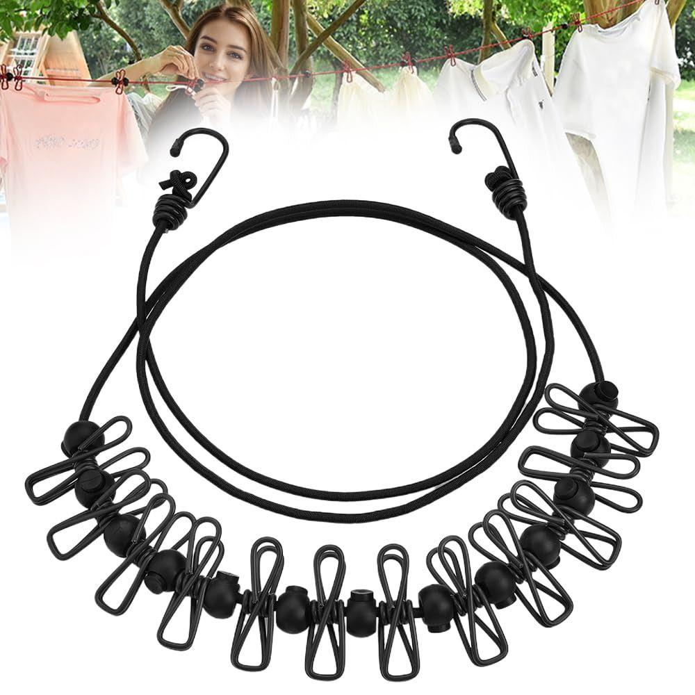 With 12 Clothespins Outdoor Clothesline Windproof Non-Slip Clotheslines  Outdoor Travel Camping