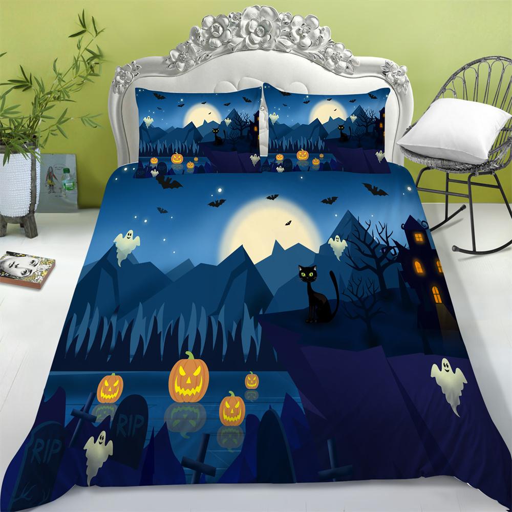 Zestaw poszewek Halloween druk 3D tekstylia domowe pościel typu king-size nastoletnie dzieci miękka kapa na kołdrę wysoce zestawy pościelowe