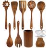 Holz Utensilien Set Langlebiges Holz Kochutensilien Set mit Ergonomischem Griff und Aufhängeloch zum Braten Servieren Sauce