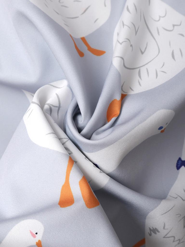 Oversized Loose Cartoon Goose Prinr Hawaii Short Men Shirt Casual Man American Printing Summer Versatile Couple Streetwear