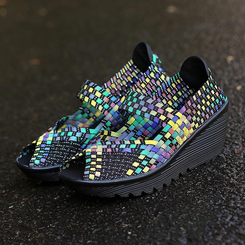 2022 Women's Hand-Woven Slip-On Shoes: Casual, Breathable, Fashionable & Height-Increasing