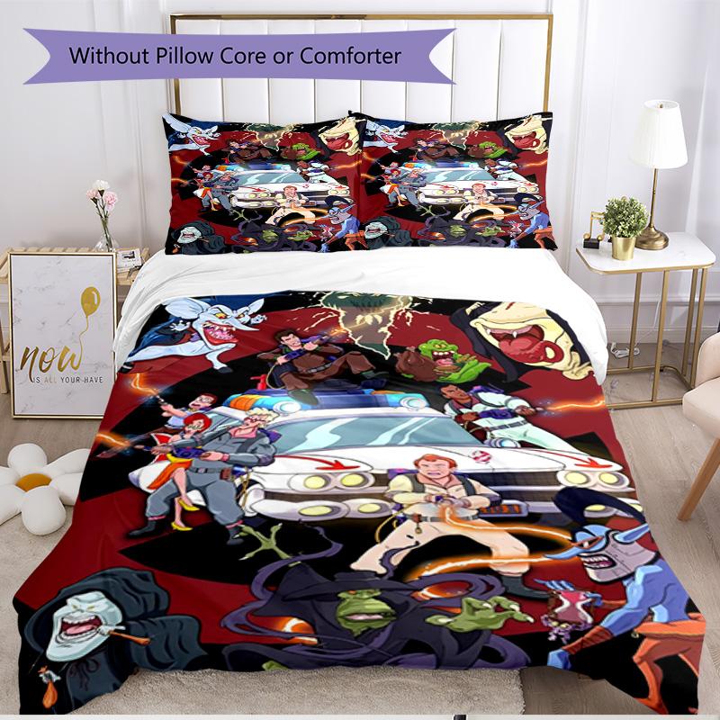 3pcs Duvet Cover Set (1*Duvet Cover + 2*Pillowcase, Without Core), Ghostbusters Print Soft All‑Season Bedding Set, Home Bedroom Decor Gift