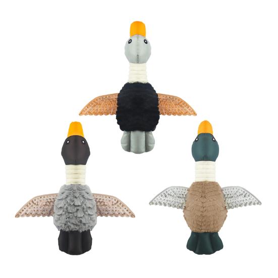 Wild Goose Dog Toy Indestructible Plush Toy Anxiety Relief Squeaky Duck Puppy Chew Toy for Small Medium Large Dogs Interactive Training