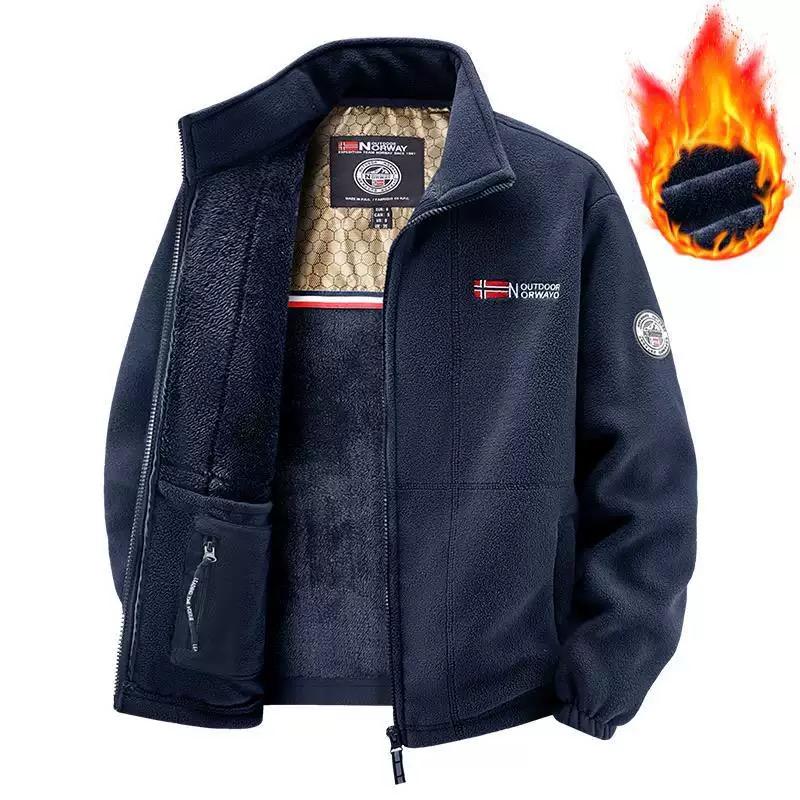 Autumn and Winter Fashion Trend with Thick Fleece Warm Jacket for Men's Casual Loose Sports Plus Large Size High-Quality Jacket