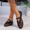 Large size mesh breathable flat sandals women's summer new one-word with fishing net socks sandals