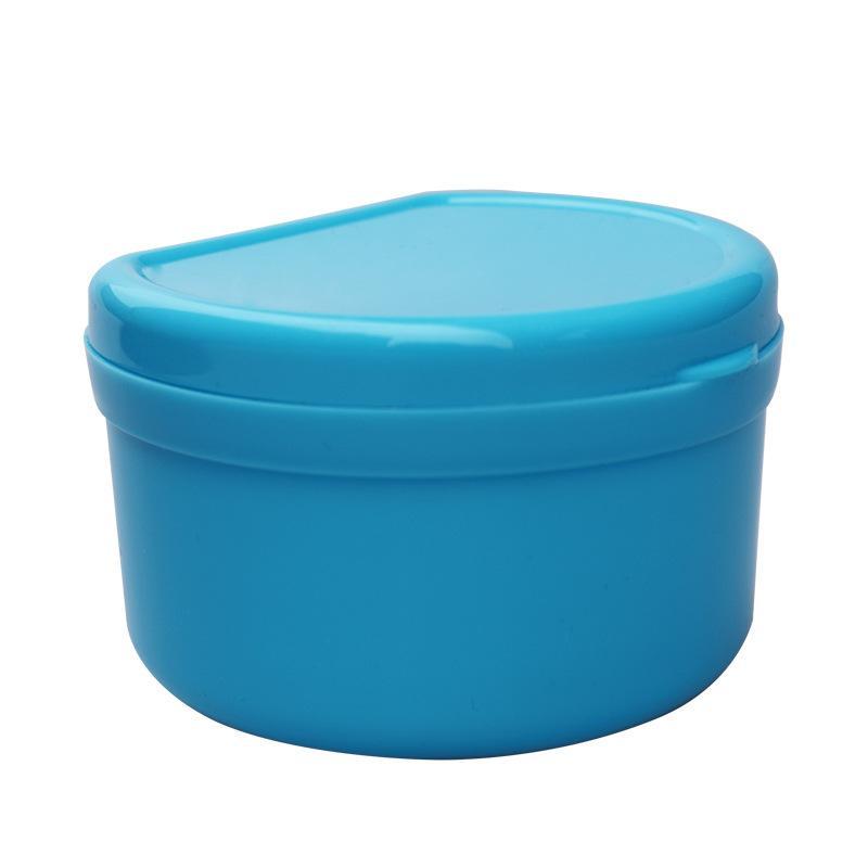 Multi Color Denture Bath Case Leak Proof Lid And Drain Basket For Retainer Storage Oral Care Travel