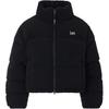 Korean Style Letter Embroidery Comfortable Stand Collar Zipper Short Drop Shoulder Long Sve Cotton Jacket Women Jackets Black LE2404DP61BK