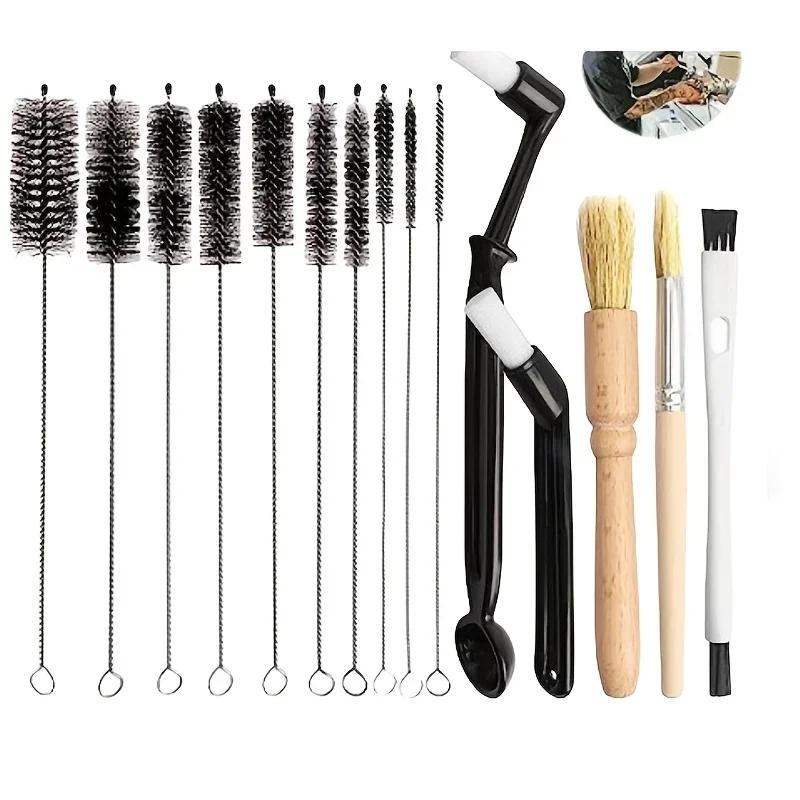 Coffee Brush Set Espresso Brush Kit Include Wooden Coffee Grinder Machine Cleaning Brush and Nylon Espresso Brush