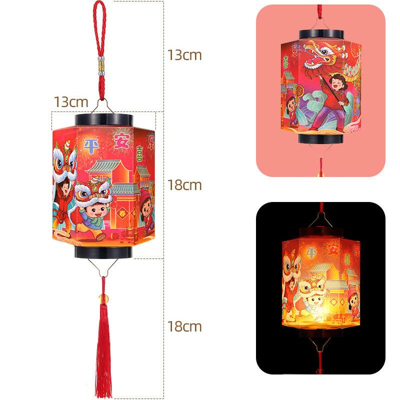 Horse Year New Year Lantern Chinese Style Red Handheld Lantern Tassel Cloth Lantern Hanging Ornament Festival Celebration Other
