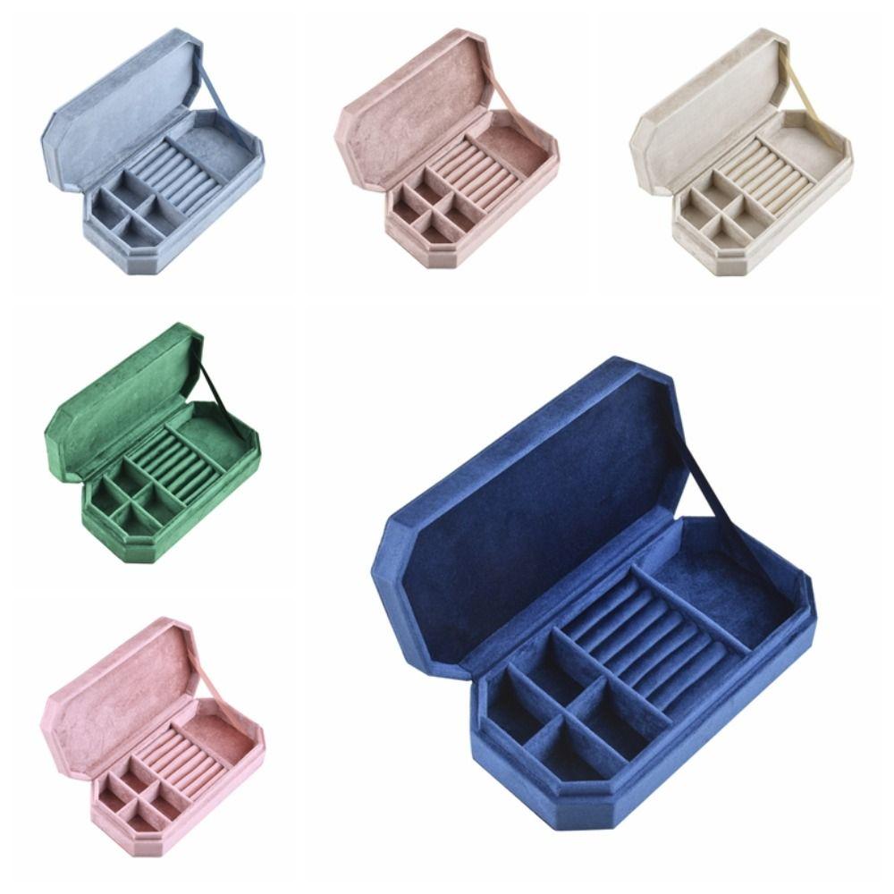 Rings Necklace Velvet Jewelry Holder Large Capacity Jewelry Storage Case Square Jewelry Box Gift