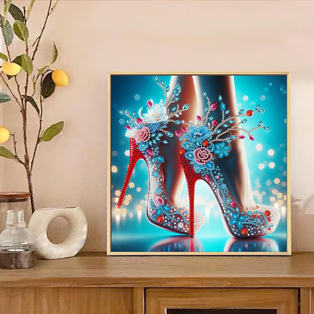 High Heel DIY Edelstein Kunst Diamant Malerei Kits für Heim Büro Wanddekor Spezielle Form Teilbohrer Diamant Kunst Gemälde 30x30cm