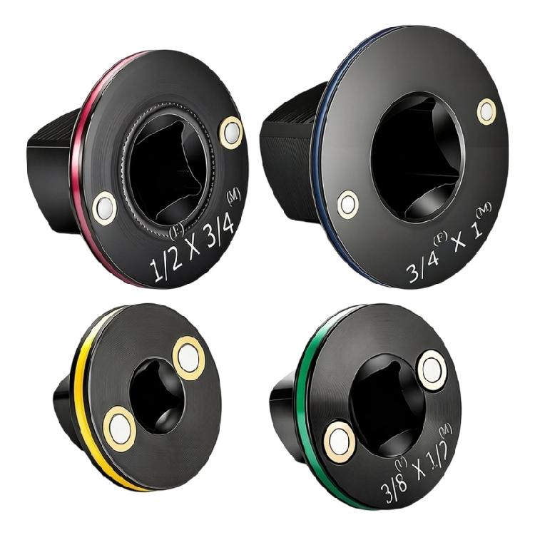 Multipurpose Hex Socket Adapter Set Of 4 1/2" 1/4" 3/8" Square Drive Adapter For Stable Fastening Solution