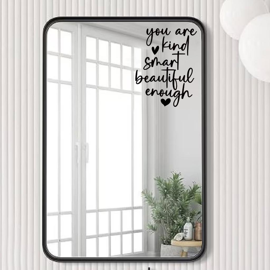 Minimalist English Saying Wall Decals Self Adhesive Peel and Stick for Mirror Window Door Ins Style Home Art