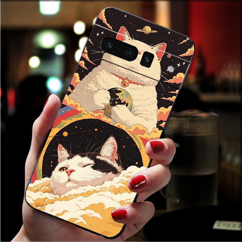 

Phone Case For Google Pixel 10 9 Pro XL 9A 8 7 6 Pro Pixel 8A 7A 6A Pixel 8 7 6 5 Moon Cat Pixel 9 Pro XL