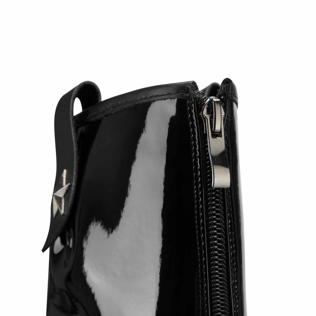 Krazing Pot Boty z hovězí kůže podzim zima silné podpatky velká velikost 45 kožené nazouvací dámské zateplené kozačky nad koleno