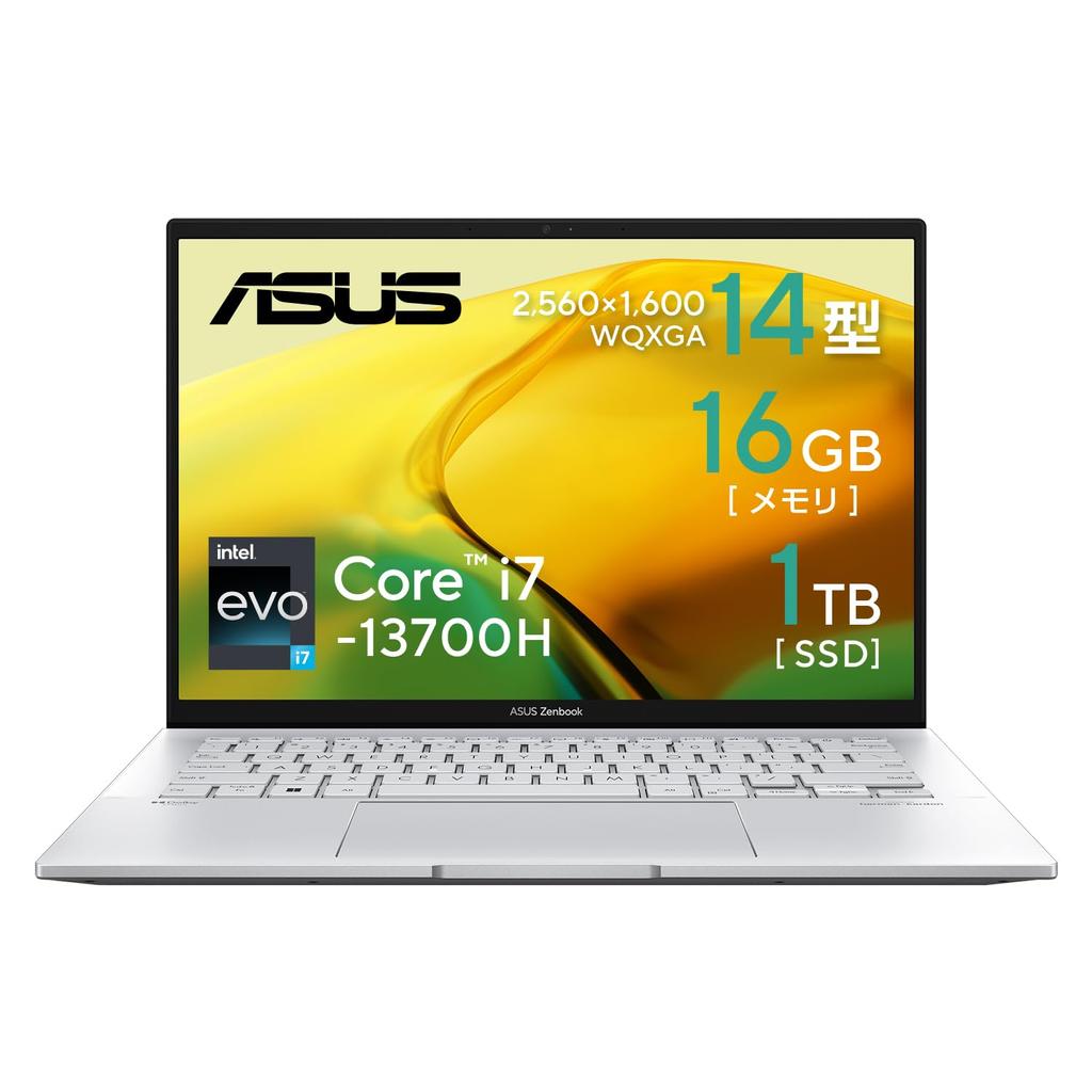 ASUS Zenbook 14 UX3402VA Intel 13th Gen Core 16GB 1TB MS Office Windows Battery Power Illuminated Card Foggy Silver Laptop, 14-inch, i7-13700H