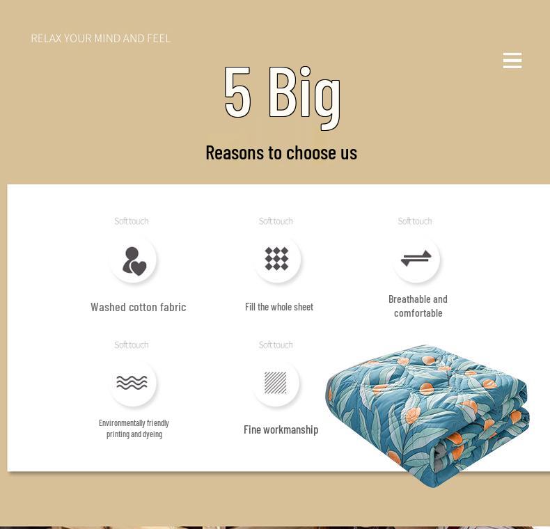 Gift Box: Washed Cotton Summer Quilt - Perfect for Anniversaries and Cool Nights