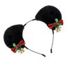 Mistletoe Headband Furry Ear Sequins Headwear Christmas Party Photo Props Party Headwear Cosplay Accessories-Good