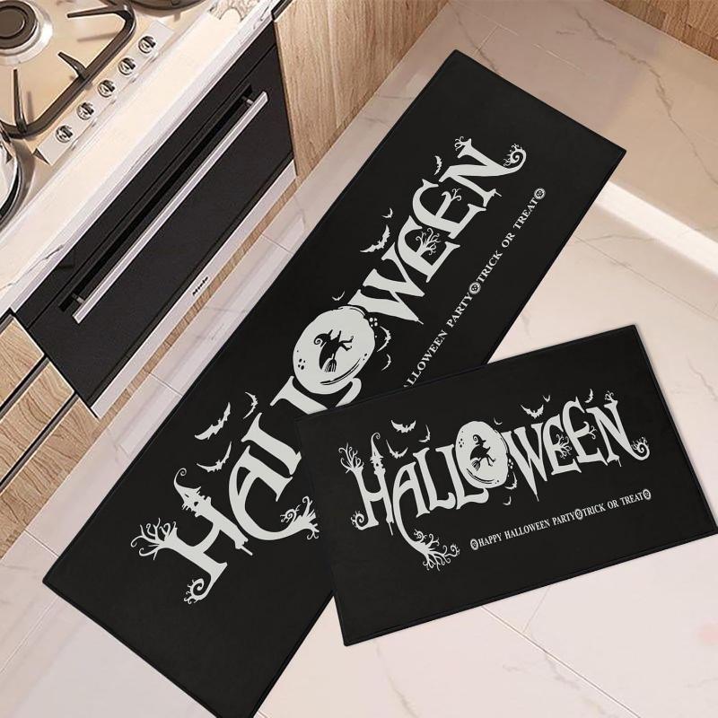 1 Stück/2 Stück Happy Halloween Kürbis Hexe Küchenbodenmatte Waschküche Rutschfeste Matte Eingangstürmatte Festivaldeko Willkommensläufer