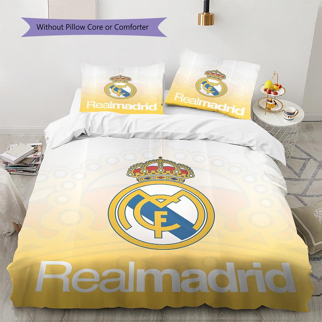 Madrid teamlogo Patroon Beddengoed Huisdecoratie Verjaardagscadeau (1 dekbedovertrek + 2 kussenslopen, zonder binnenkussen)