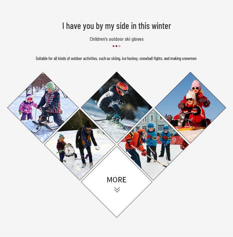 Kinder Winter Ski- & Sporthandschuhe - Warm, Wasserdicht, Dick, für Radfahren & Bergsteigen