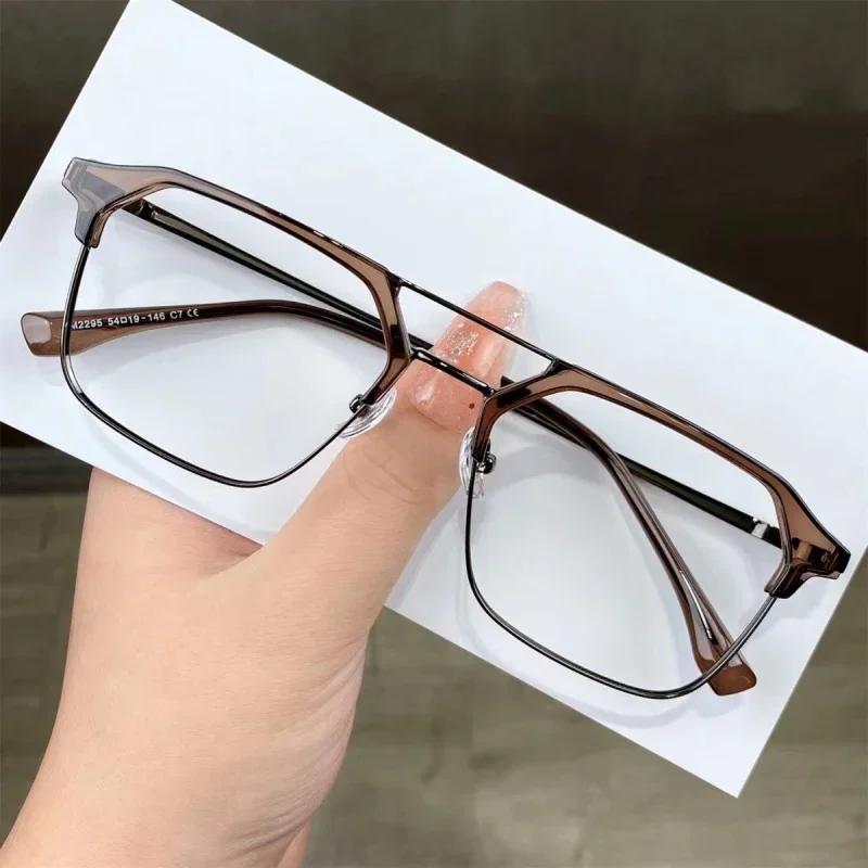 

New Metal Double Beam Anti Blue Light Photochromic Myopia Glasses Anti Uv Photosensitive Color Changing Near Sight Glasses -4.0